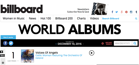 Celtic Woman celebrate 11th consecutive Billboard no. 1 entry